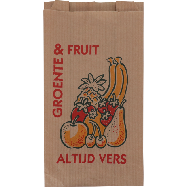 Klika -  Zak | Fruitzak | Papier | Nr. 1 | 1 pond | 14/ 8x25.5cm | Altijd vers | bruin | 10 kg