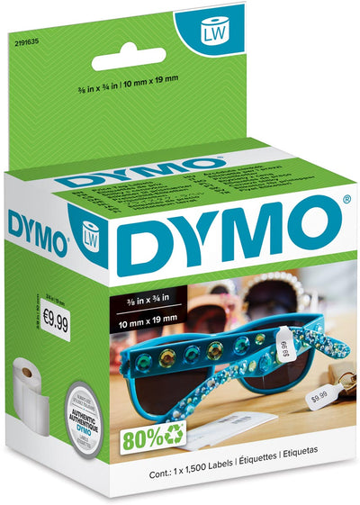 Dymo - chaîne d'étiquettes LabelWriter ft 54 ​​​​x 11 mm, étiquettes de prix de bijoux, blanc, 1 500 étiquettes