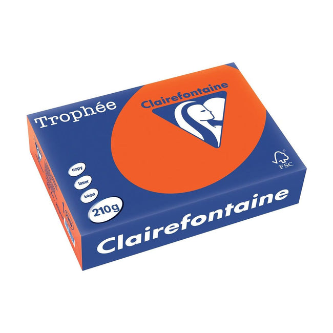 Clairefontaine - Troprophe Intens, Colored Paper, A4, 210 g, 250 feuille, Cardinal Red