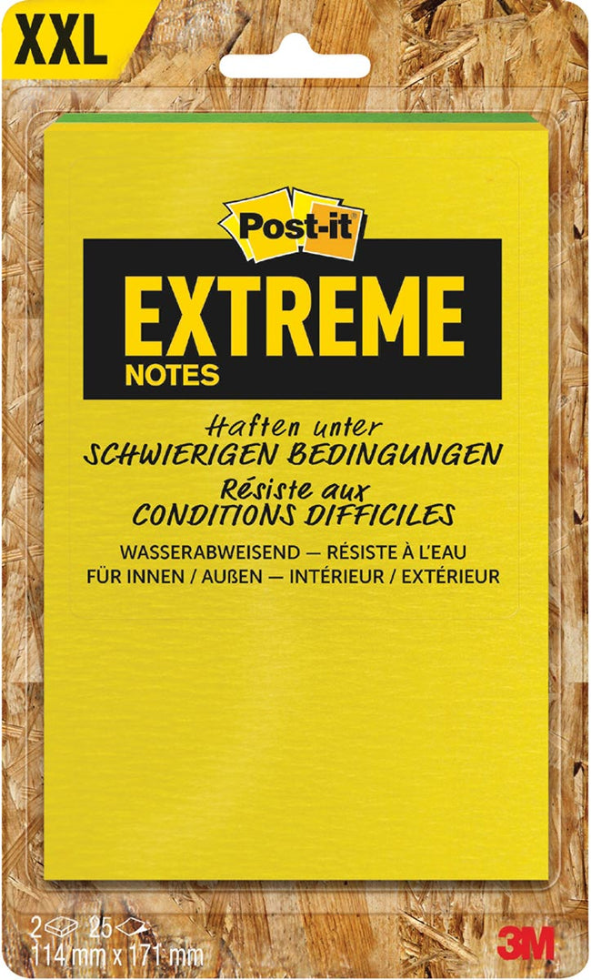 Post -it - ® Extreme Notes, ft 114 x 171 mm, 2 Blöcke von 25 Blättern, verschiedene Farben