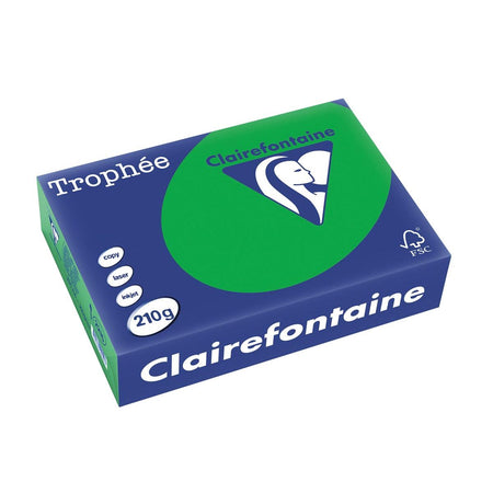 Clairefontaine -  Trophée Intens, gekleurd papier, A4, 210 g, 250 vel, bijartgroen
