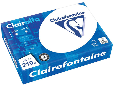 Clairefontaine - Papier de présentation Clairalfa ft A4, 210 g, paquet de 250 feuilles