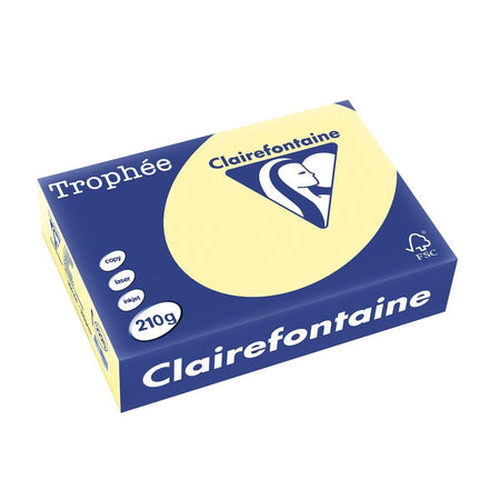 Clairefontaine -  Trophée tel, gekleurd papier, A4, 210 g, 250 vel, kanariegeel