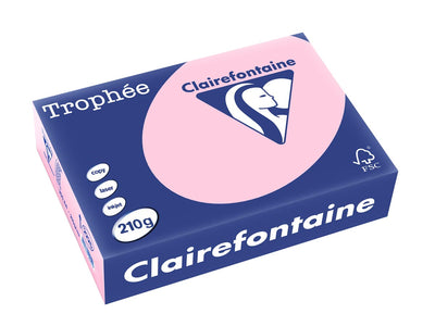 Clairefontaine - Trophée tel, papier coloré, A4, 210 g, 250 feuilles, rose