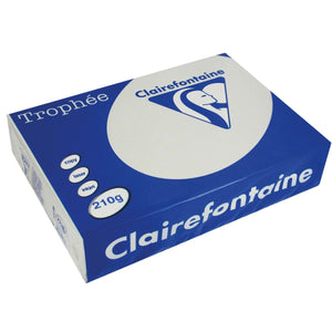 Clairefontaine - Trophée tel, farbiges Papier, A4, 210 g, 250 Blatt, hellgrau