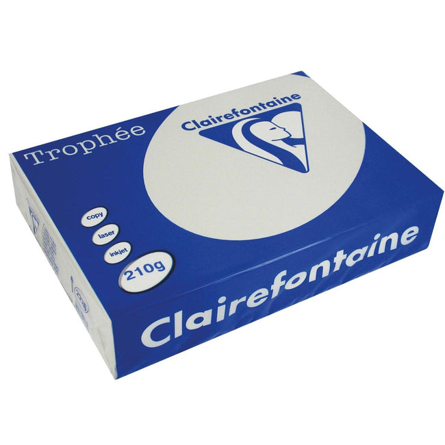 Clairefontaine -  Trophée tel, gekleurd papier, A4, 210 g, 250 vel, lichtgrijs