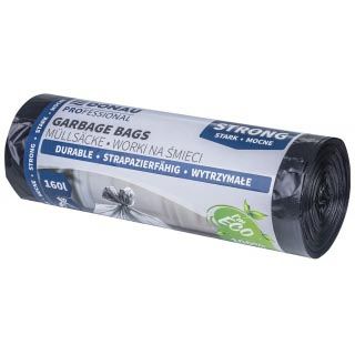 DONAU PROFESSIONAL -   vuilniszak, 35 micron, ft 90 x 110 cm, 160 liter, zwart, pak van 10 stuks
