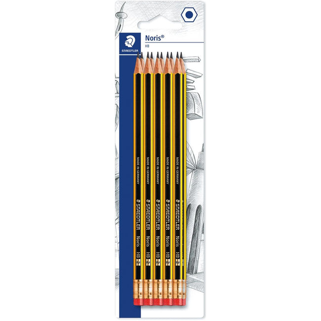 Staedtler - Noris grafietpotlood HB met gom, 10 stuks