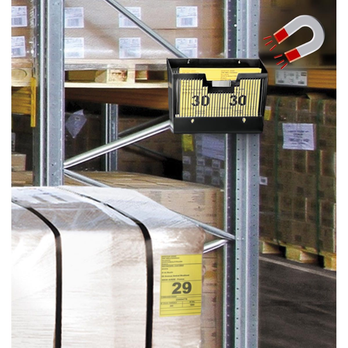 CEP -   First wandfolderhouder horizontaal, 1 vak, magnetisch, zwart