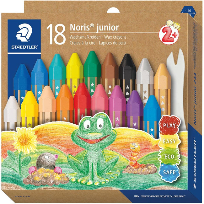 Staedtler - Noris Junior Wachsmalstifte, Karton mit 18 Stück