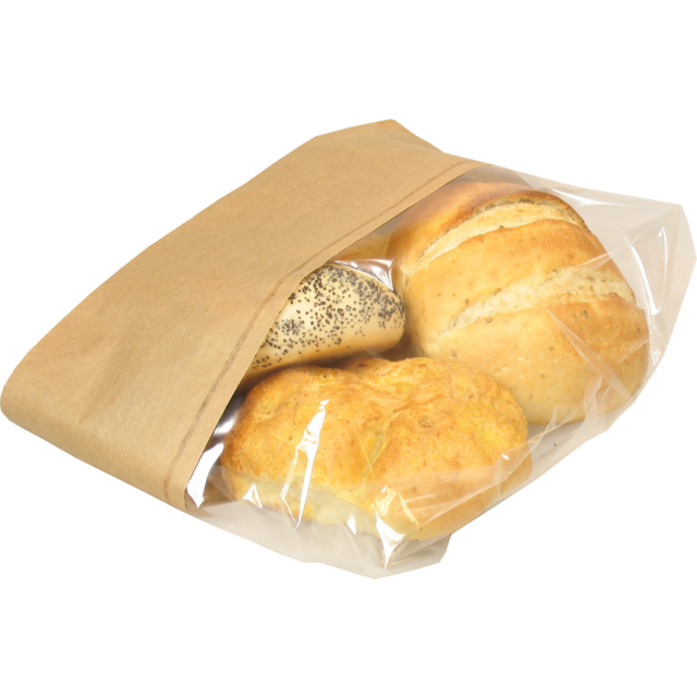 Klika -  Zak | Brood- en banketzak | Papier + PP | 16/ 5x34cm | bruin | 2000 stuks