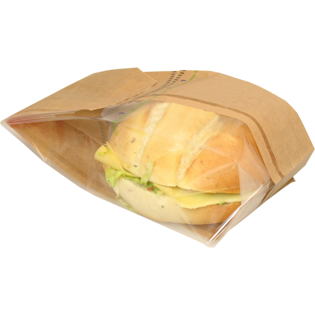 Klika -  Zak | Brood- en banketzak | Kraftpapier + PET | 11/ 6x34cm | bruin | 1000 stuks