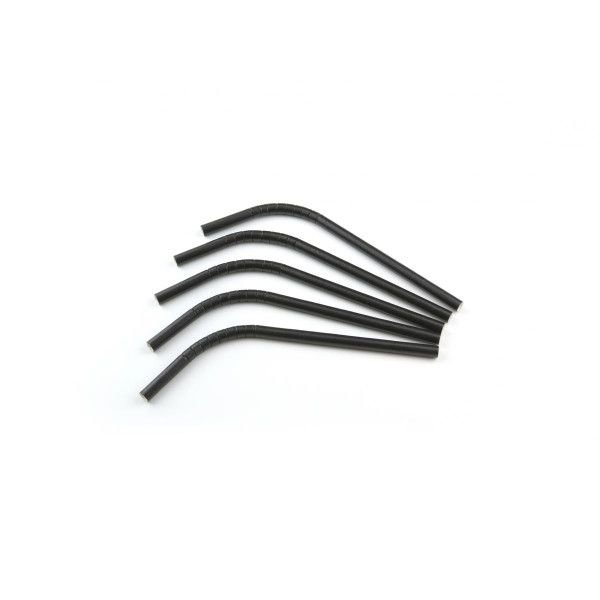 buig drinkrietje papier zwart ø8mm x 210mm 100 stuks