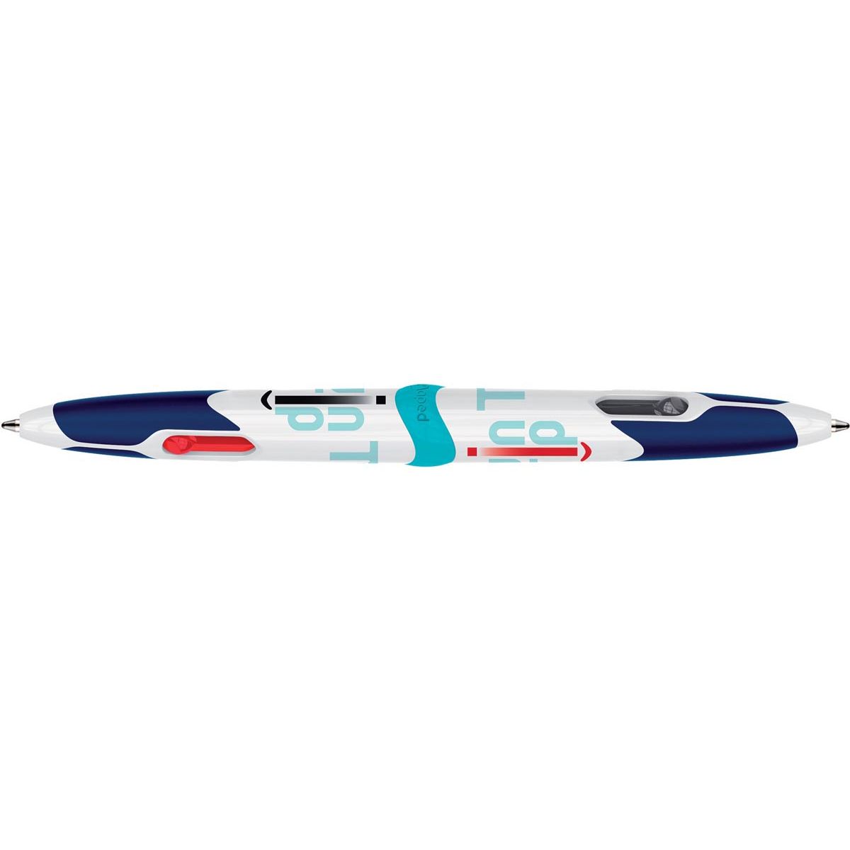 Maped - Stylo à bille Twin Tip 4 couleurs, moyen, couleurs d'encre classiques