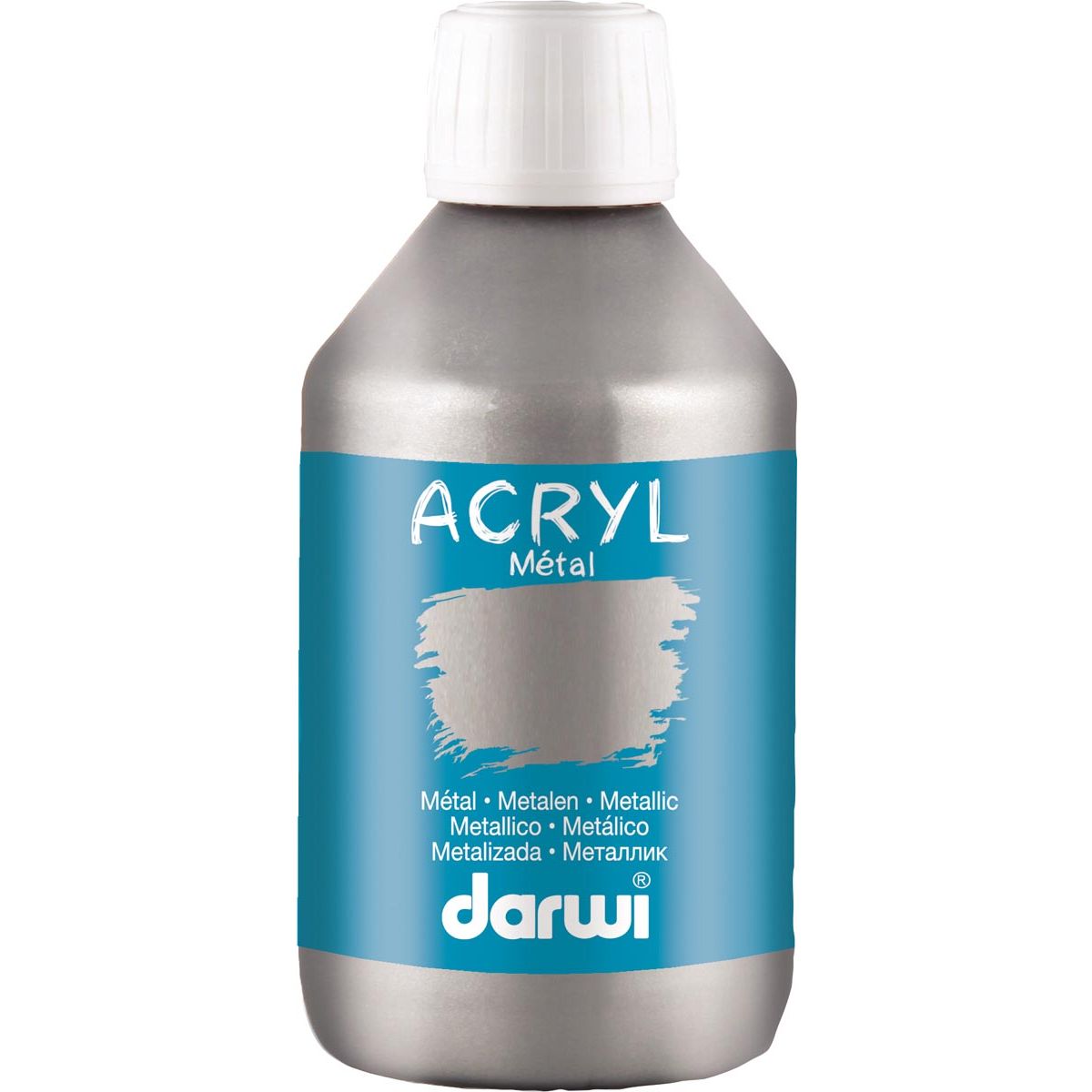 Darwi – Acrylfarbe mit Metalleffekt, Silber