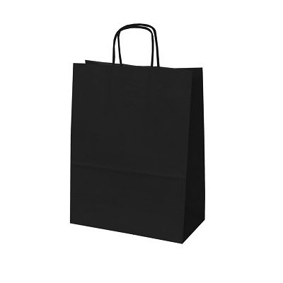 Klika - Sac en papier noir, dimensions 24x12x31cm, 4 pièces