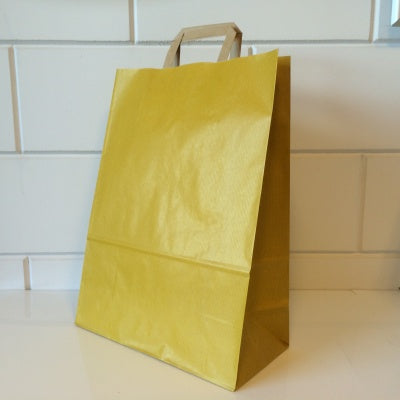 Klika -  Draagtassen geel kraft 32/15x43cm 250st