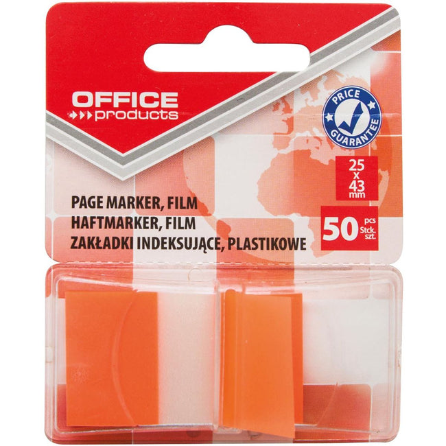 Fournitures de bureau - index, 43 x 25 mm, blister de 50 onglets, orange