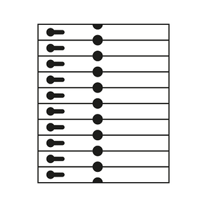 Klika - Étiquette à fente 25x210mm sur feuille laser A4