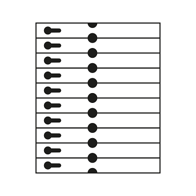 Klika - Étiquette à fente 25x210mm sur feuille laser A4