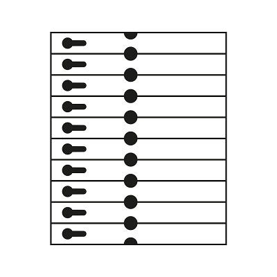 Klika - Sleufetiket 25x210mm op laservel A4