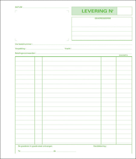 Exacompta - fournitures, pi 21 x 18 cm, double (50 x 2 feuilles), néerlandais