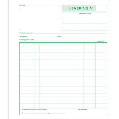 Exacompta -  leveringen, ft 21 x 18 cm, tripli (50 x 3 vel), Nederlandstalig