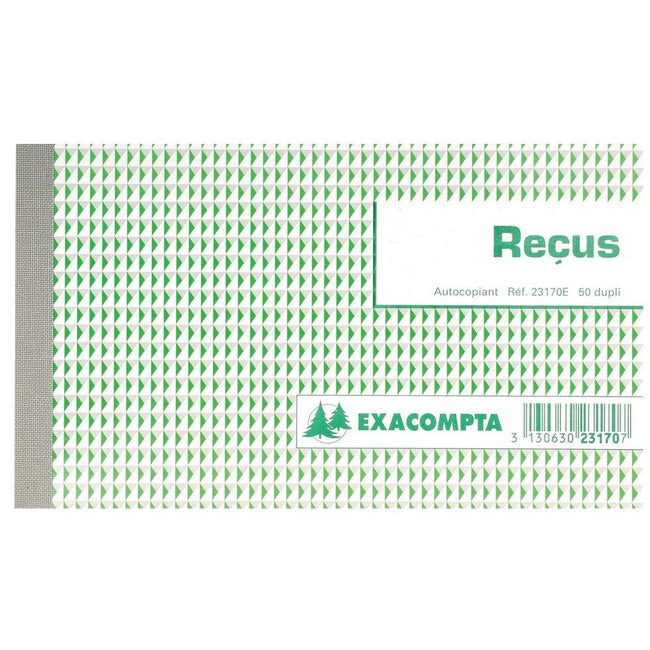 Exacompta - reçus, pi 10,5 x 18 cm, français, duplicata (2 x 50 feuilles)