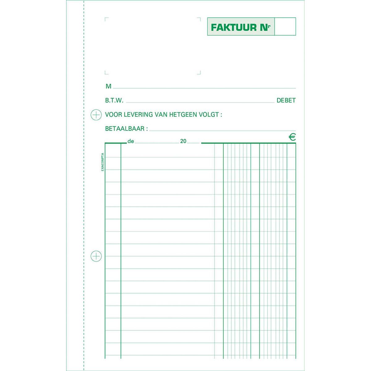 Exacompta – Rechnungen, ft 21 x 13,5 cm, dreifach, vertikal, Niederländisch