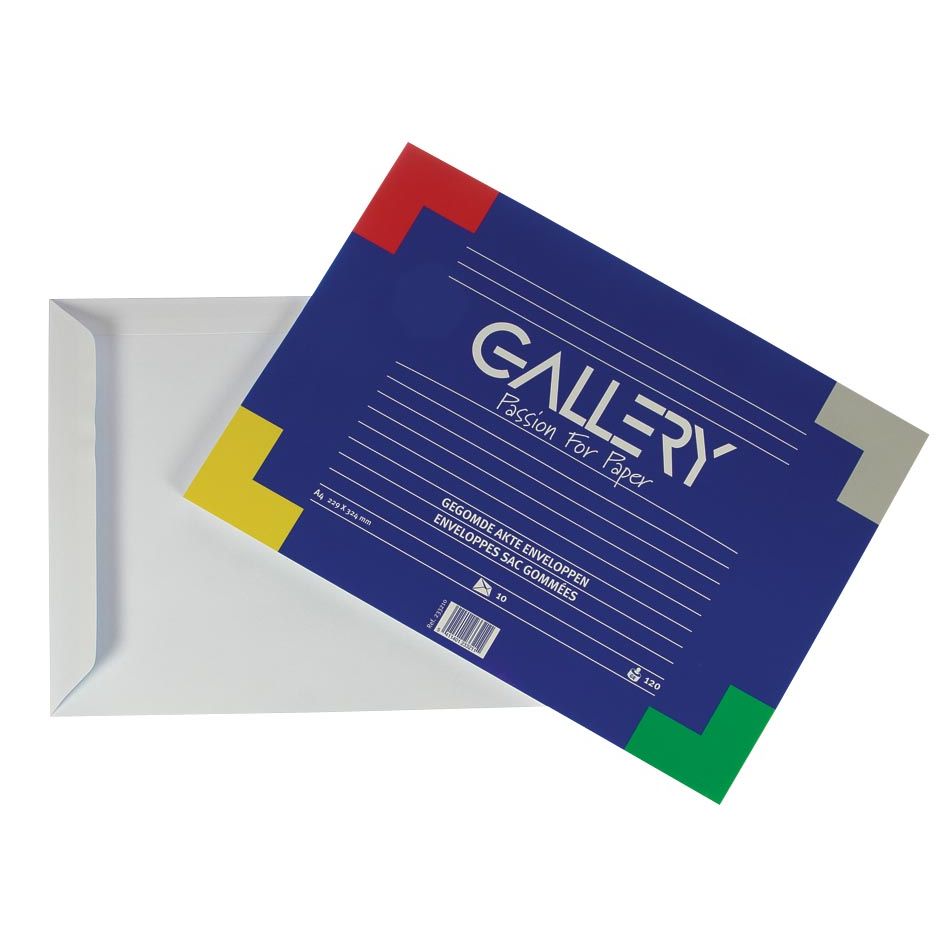 Gallery -   enveloppen ft 229 x 324 mm, gegomd, binnenzijde blauw, pak van 10 stuks