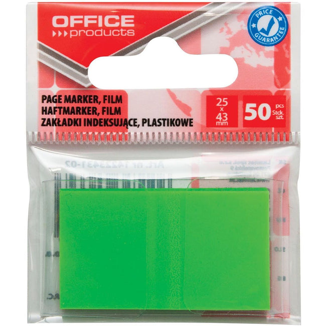 OFFICE products -   index, 25 x 43 mm, ophangzakje van 50 tabs, groen