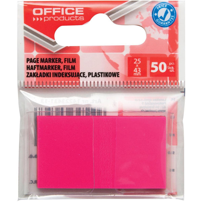 OFFICE products -   index, 25 x 43 mm, ophangzakje van 50 tabs, roze