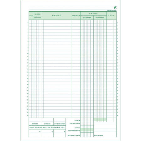 Exacompta - livre de caisse, ft A4, français, duplicata (50 x 2 feuilles)