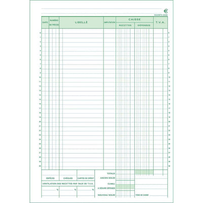 Exacompta - livre de caisse, ft A4, français, duplicata (50 x 2 feuilles)