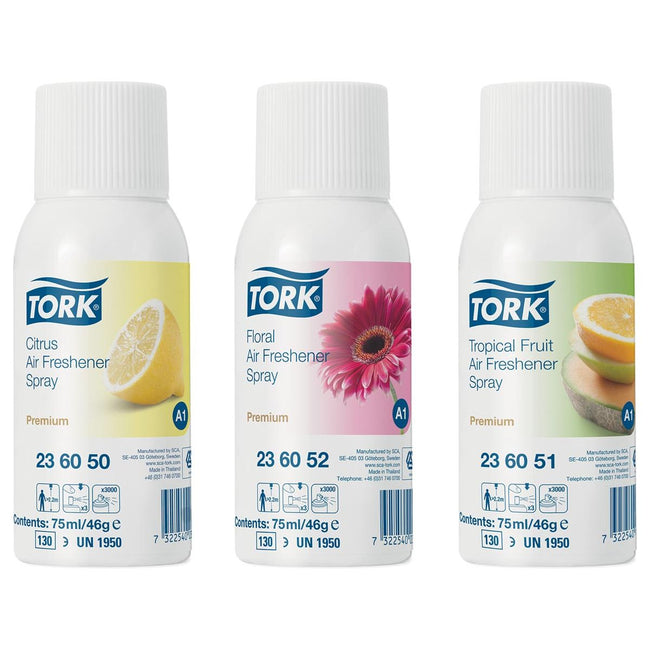 Tork - Recharge pour le désamortisseur d'air, les parfums assortis, le système A1, paquet de 12 pièces