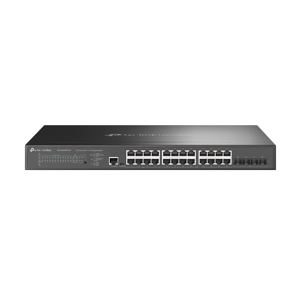 TP-Link -   Omada SG3428XPP-M2 netwerk-switch Managed L2+ 2.5G Ethernet (100/1000/2500) Power over Ethernet (PoE) 1U Zwart