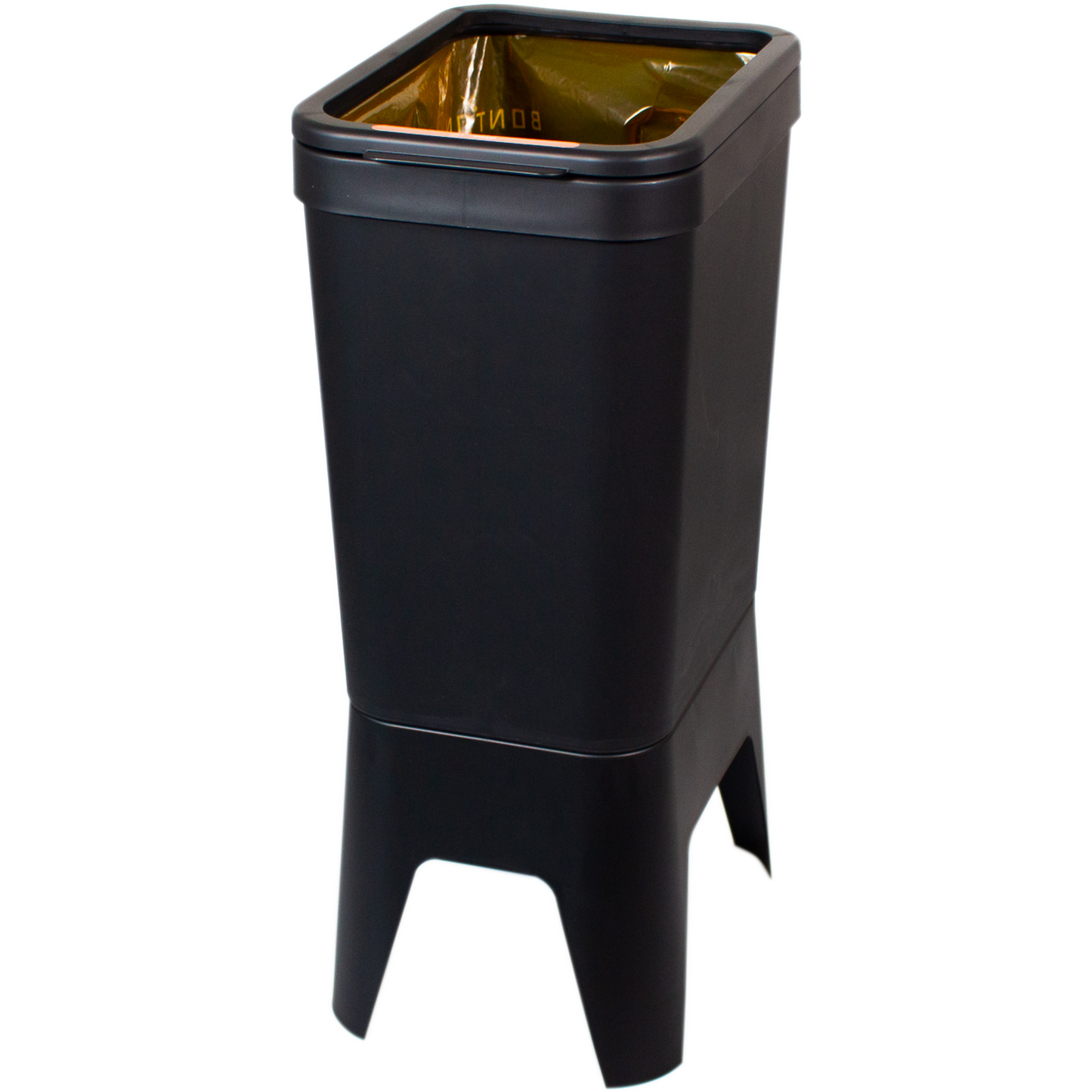 Bonton Circucin - | Corbeille Couvercle ouvert | Recyclé pp | 40L | 76x30x41cm | Noir | 1 pièce