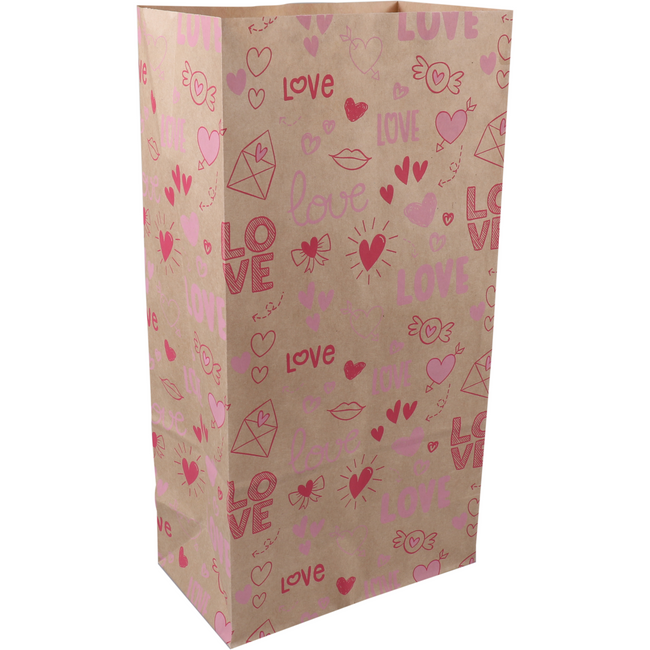 Klika - Bag | Sac de sol papier kraft 160 / 90x310mm | Notes d'amour | 50 pièces