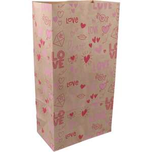 Klika -  Zak | Blokbodemzak | Kraftpapier | 160/ 90x310mm | Love Notes | 500 stuks