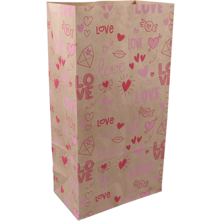 Klika -  Zak | Blokbodemzak | Kraftpapier | 160/ 90x310mm | Love Notes | 500 stuks