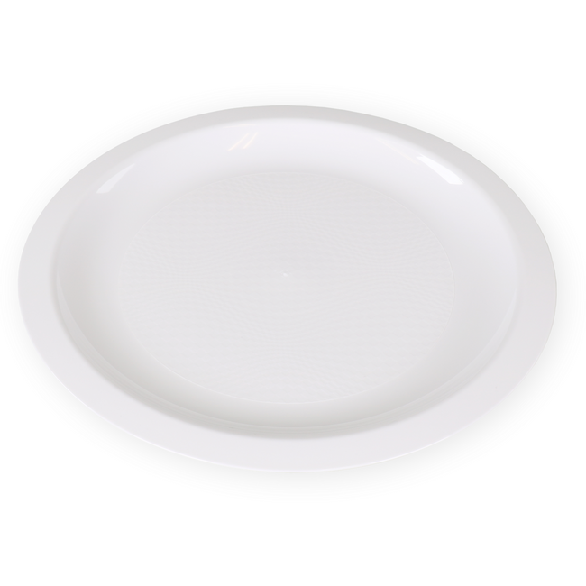 Goldplast - Assiette | assiette à desserts | Utiliser la réutilisation | réutilisable | rond | 1 compartiment | PP | Ø18cm | blanc | 340 pièces