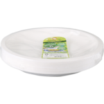 Goldplast - Plastic Bord, herbruikbaar rond, 1-vaks, PP 22cm wit 25 stuks