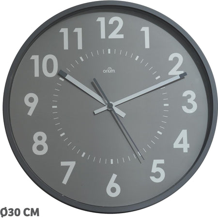 Orium by CEP -   wandklok, quartz, diameter 30 cm, grijs