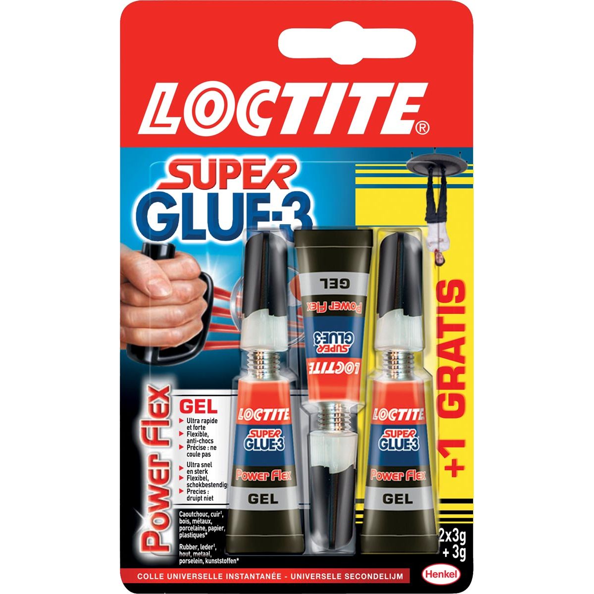 Loctite – Sekundenkleber Power Flex, 2 + 1 gratis, auf Blister
