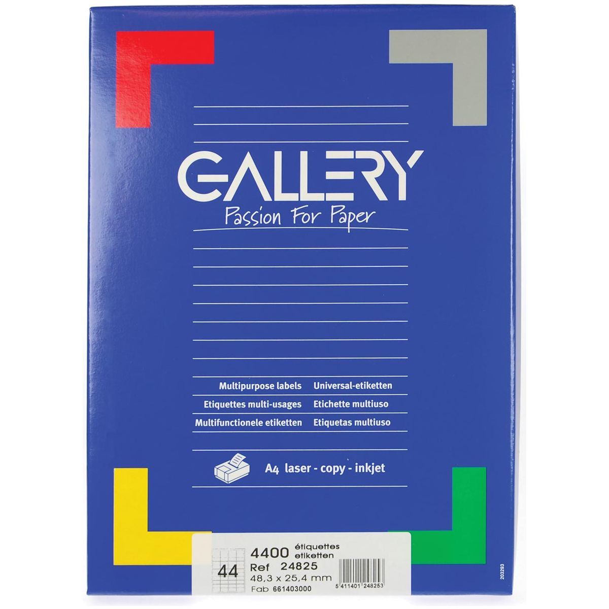 Gallery - Gallery witte etiketten ft 48,3 x 25,4 mm (b x h), ronde hoeken, doos van 4.400 etiketten