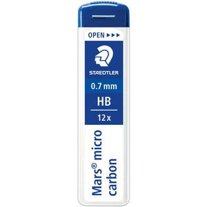 Staedtler -  micro potloodstiften, 0,7 mm, HB, etui van 12 stuks