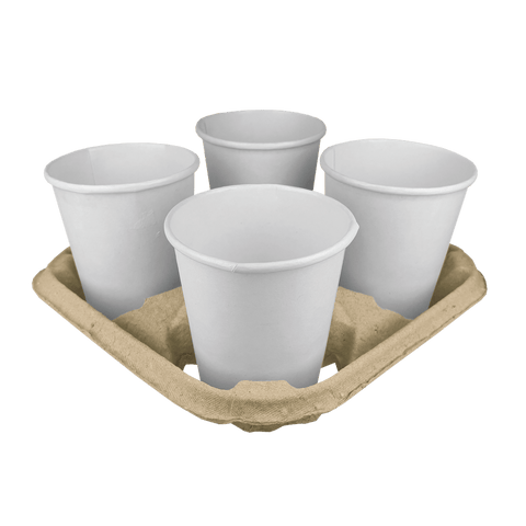 Klika - Plateau de transport pour 4 gobelets en carton recyclé