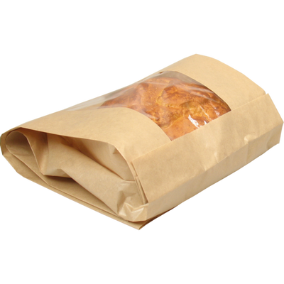 Klika - Sac | Sac à pain et pâtisserie | Papier kraft + PP + PET | 21/ 5x42cm | marron | 1000 pièces