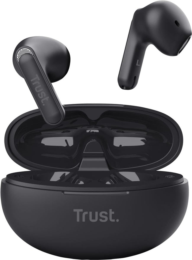 Trust - Oreilles sans fil Bluetooth Yavi, Écouteurs d'annulation NOICE, noir