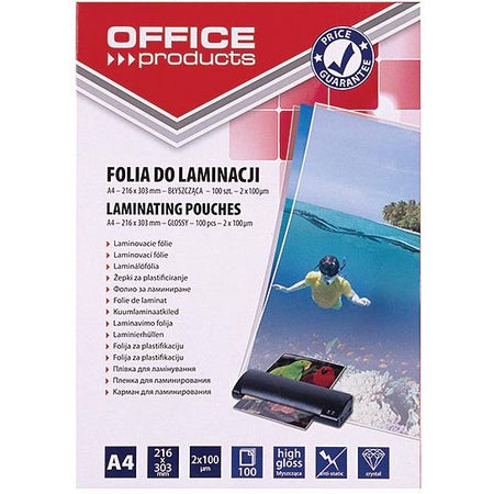 OFFICE products -   lamineerhoes A4, 200 micron (2 x 100 micron), pak van 100 stuks